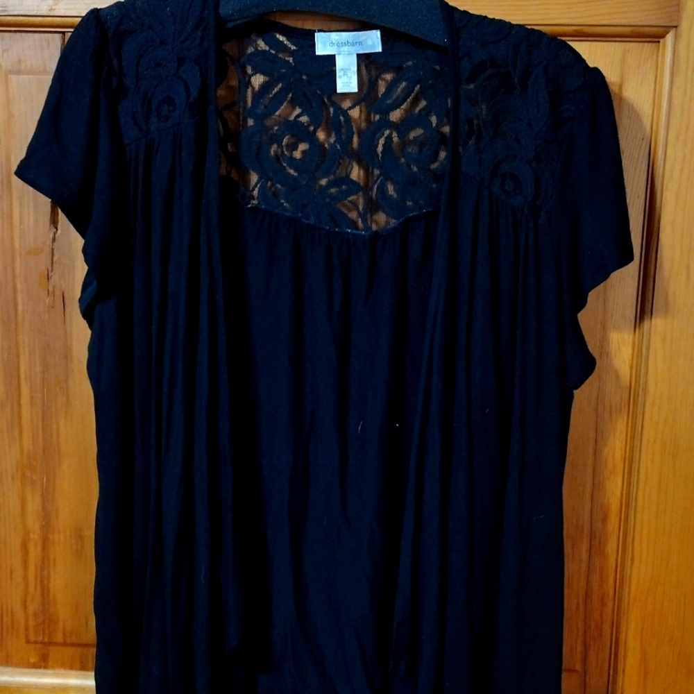 Dress Barn black lace back bolero shrug petite Large